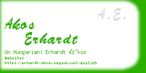 akos erhardt business card